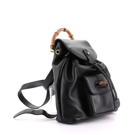 Vintage Bamboo Backpack Leather Mini
