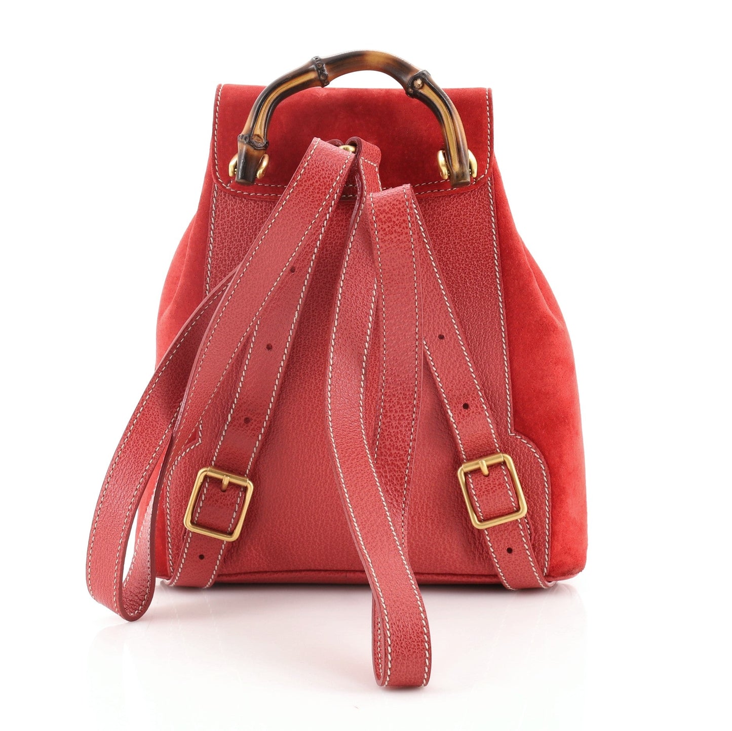 Vintage Bamboo Backpack Suede Mini