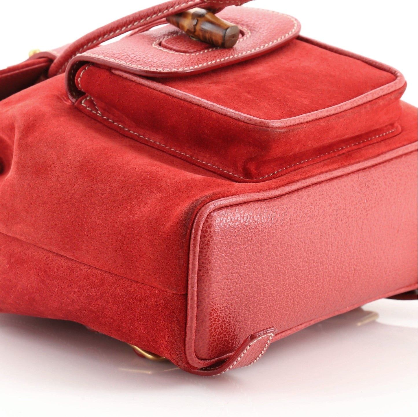 Vintage Bamboo Backpack Suede Mini