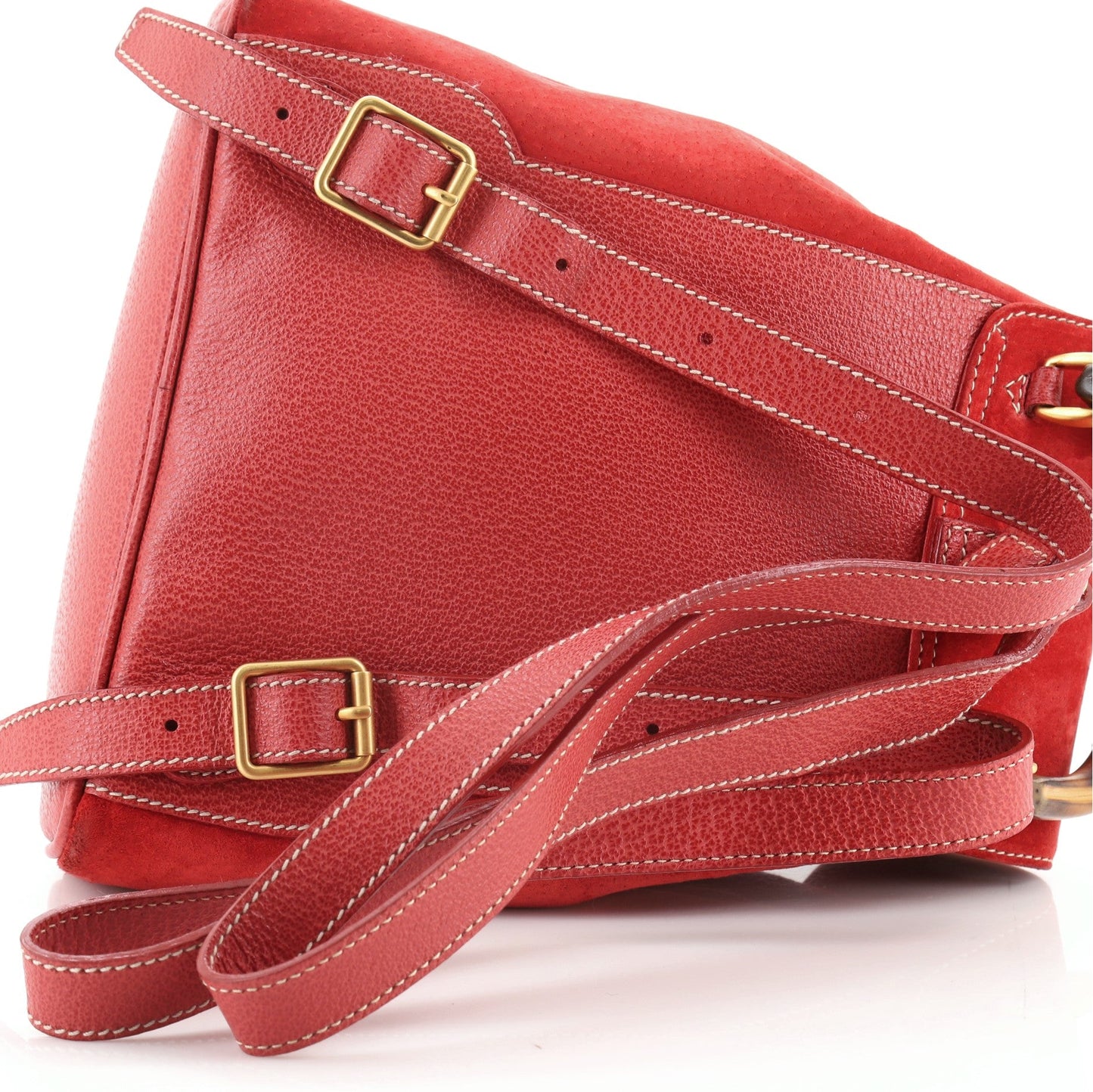 Vintage Bamboo Backpack Suede Mini