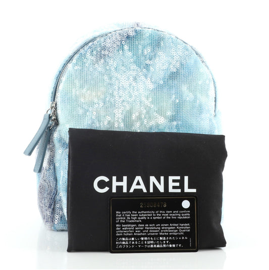 Waterfall Backpack Sequins with Leather Mini