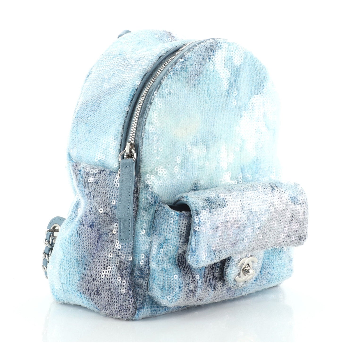 Waterfall Backpack Sequins with Leather Mini