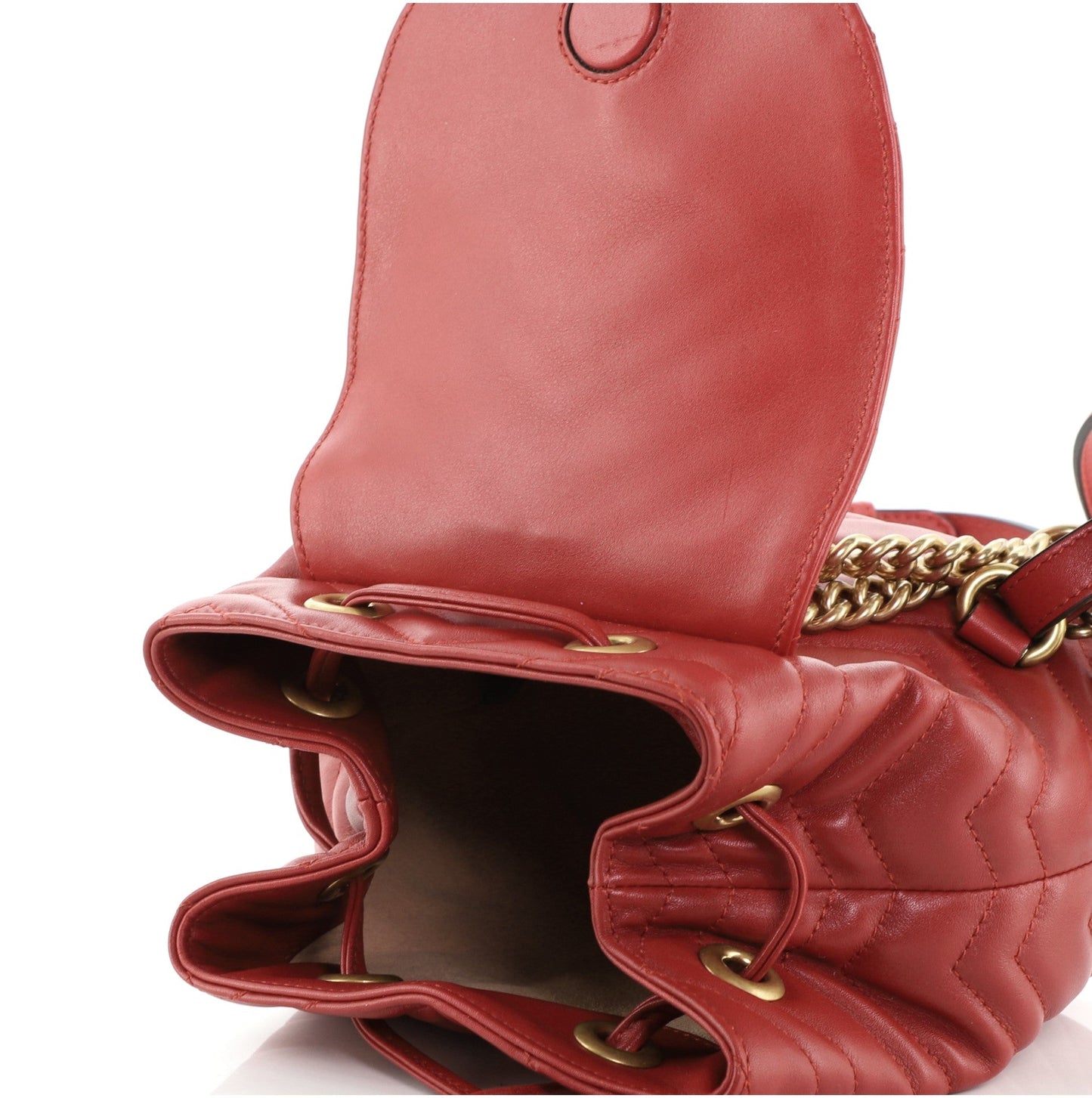 GG Marmont Drawstring Backpack Matelasse Leather Mini