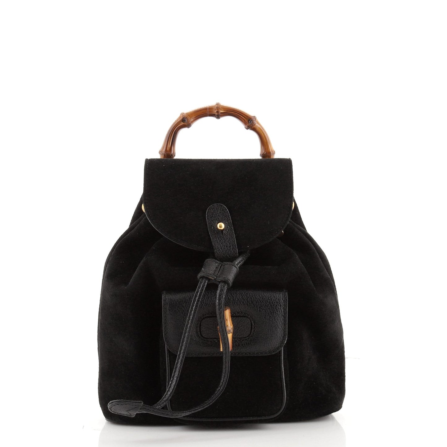 Vintage Bamboo Backpack Suede Mini