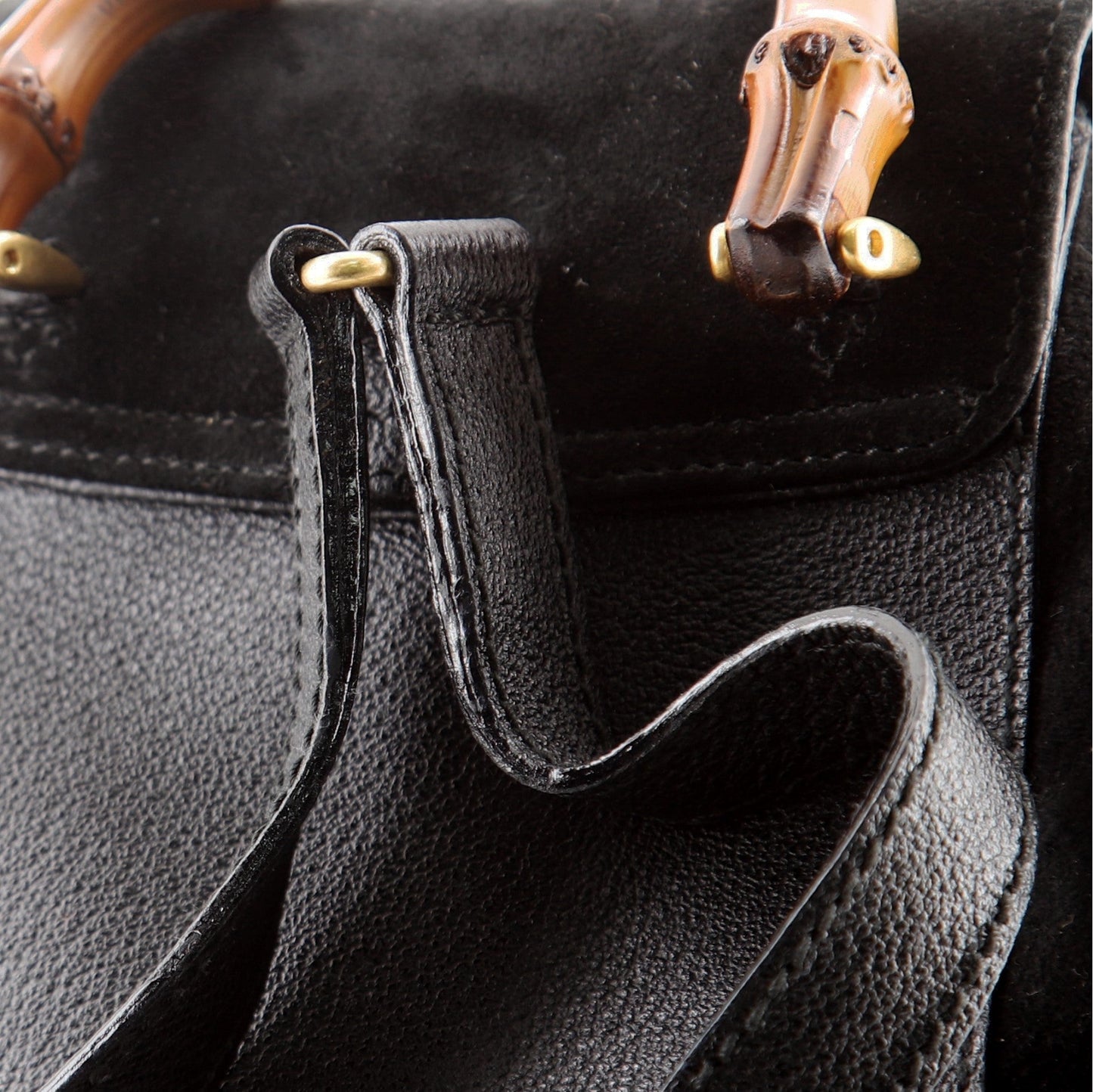 Vintage Bamboo Backpack Suede Mini