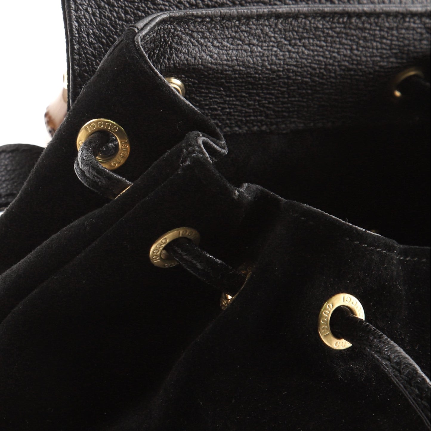 Vintage Bamboo Backpack Suede Mini