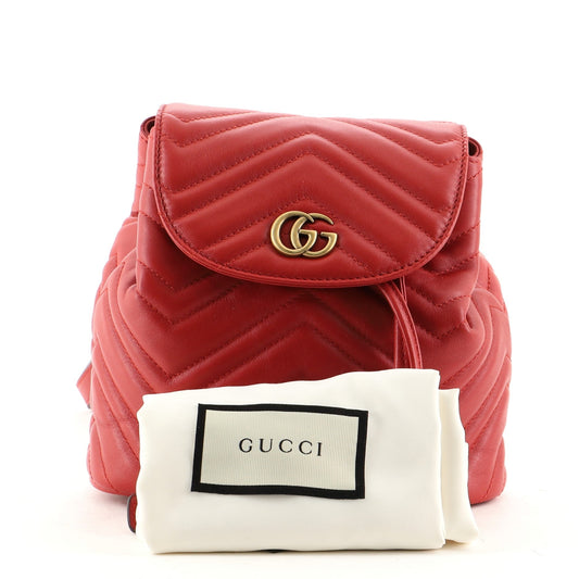 GG Marmont Drawstring Backpack Matelasse Leather Mini