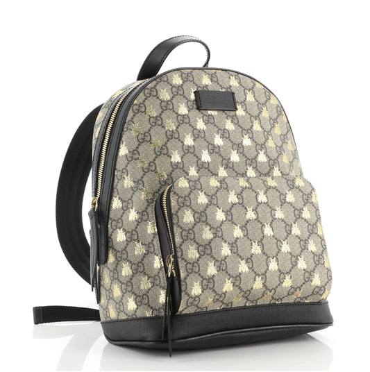 Zip Pocket Backpack Printed GG Coated Canvas Mini