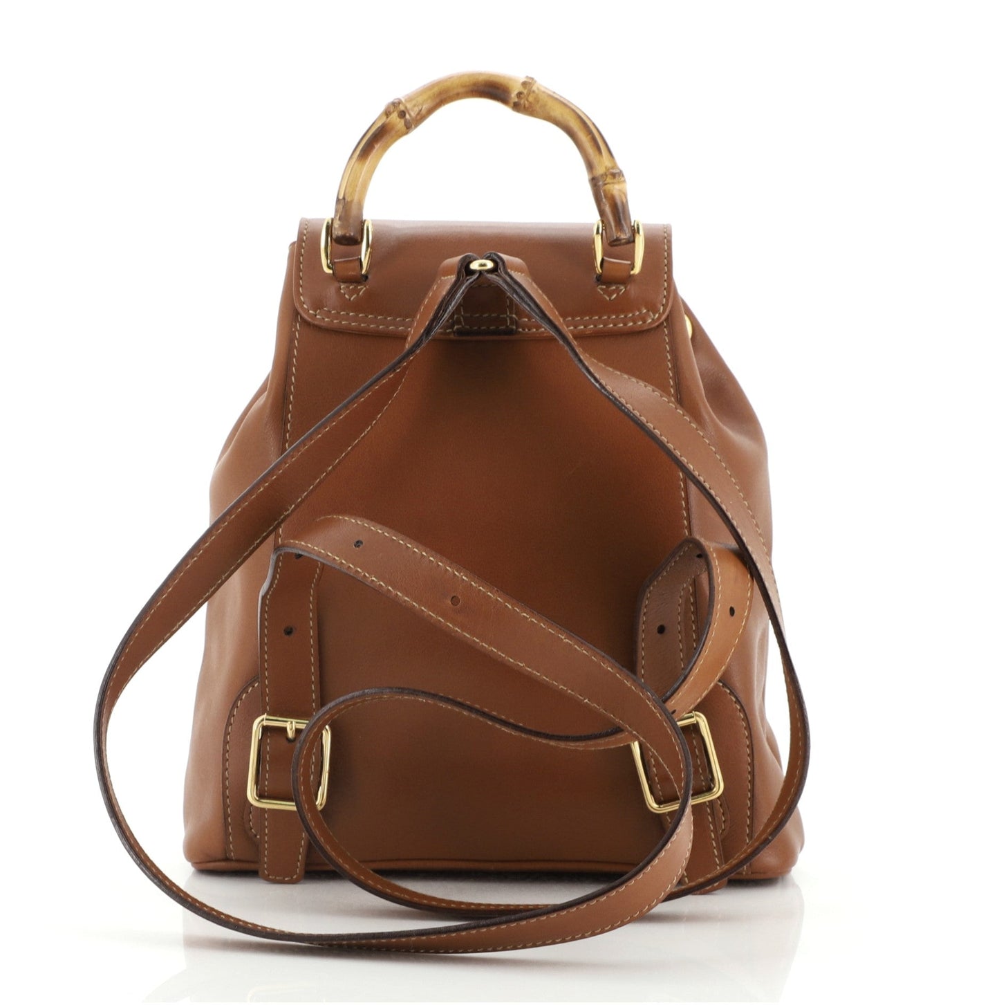 Vintage Bamboo Backpack Leather Mini