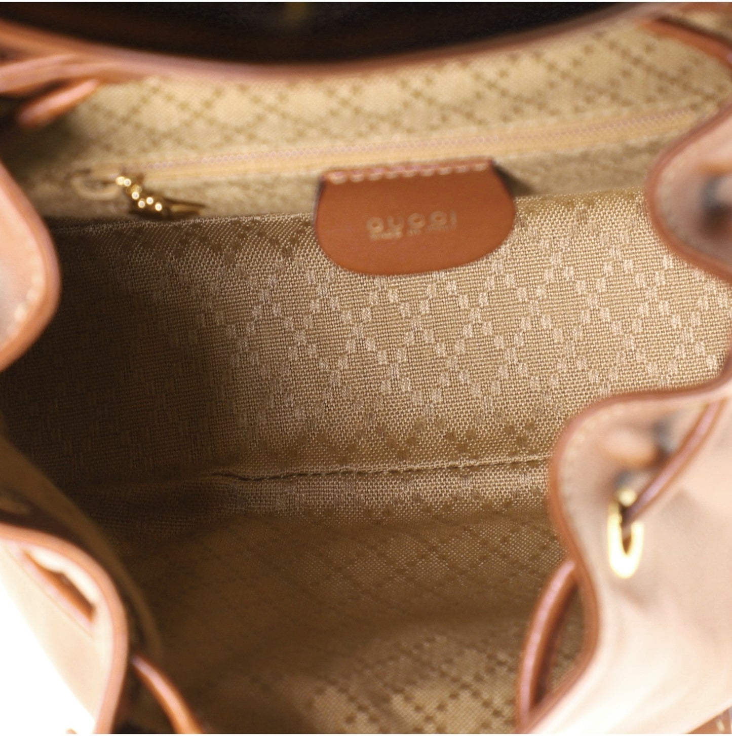 Vintage Bamboo Backpack Leather Mini