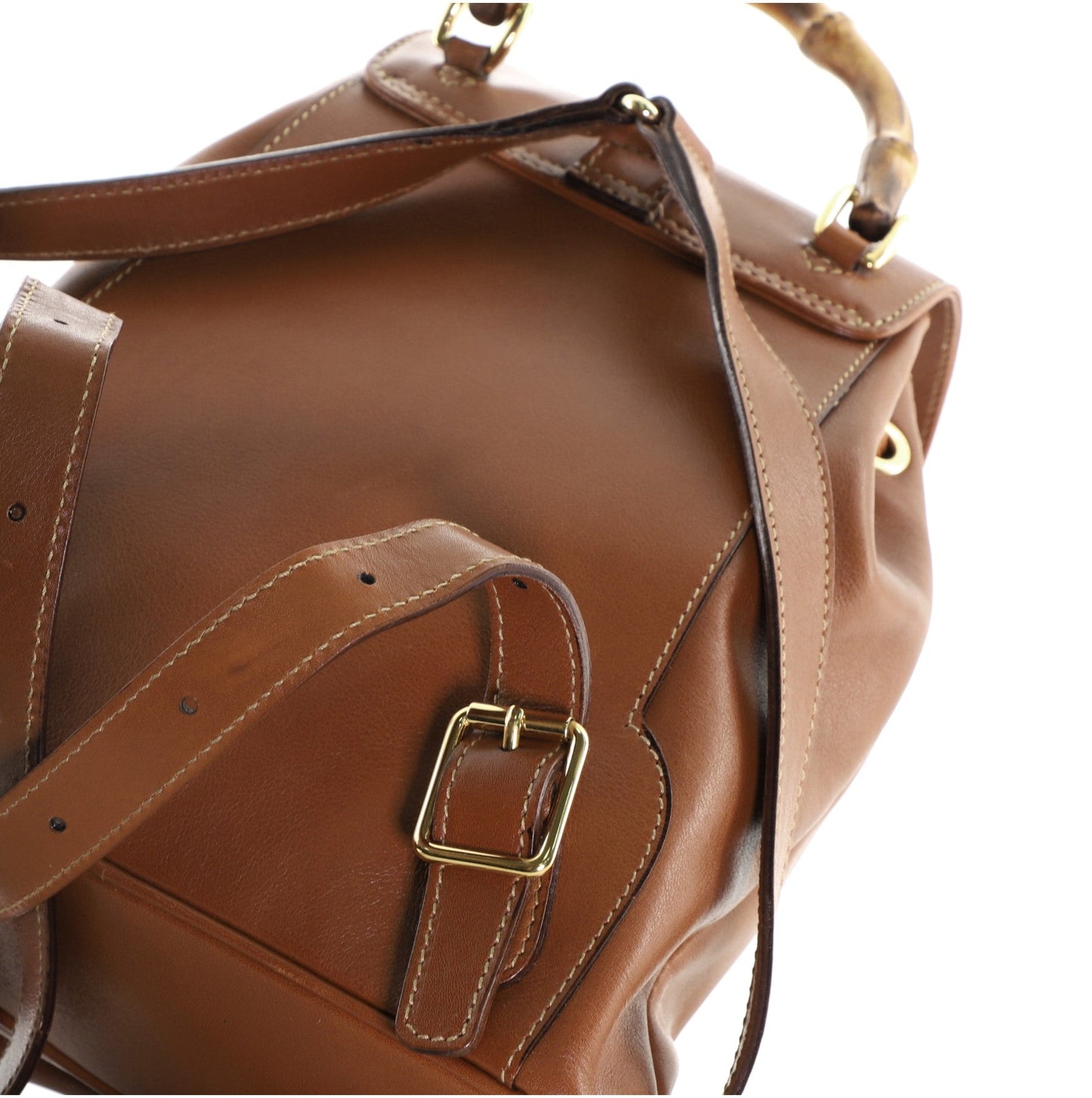 Vintage Bamboo Backpack Leather Mini