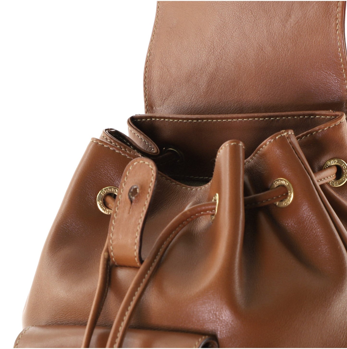 Vintage Bamboo Backpack Leather Mini