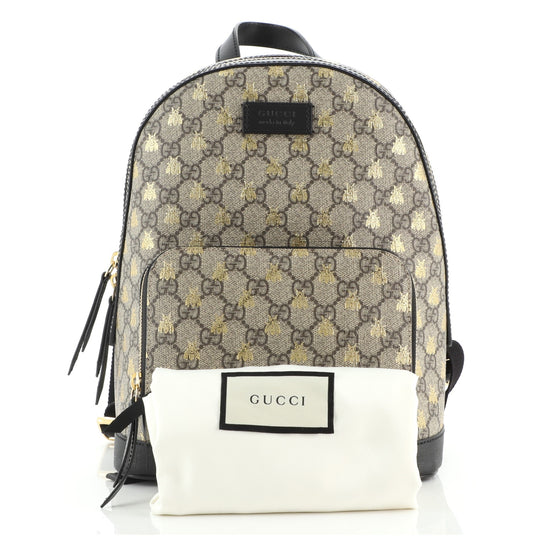 Zip Pocket Backpack Printed GG Coated Canvas Mini