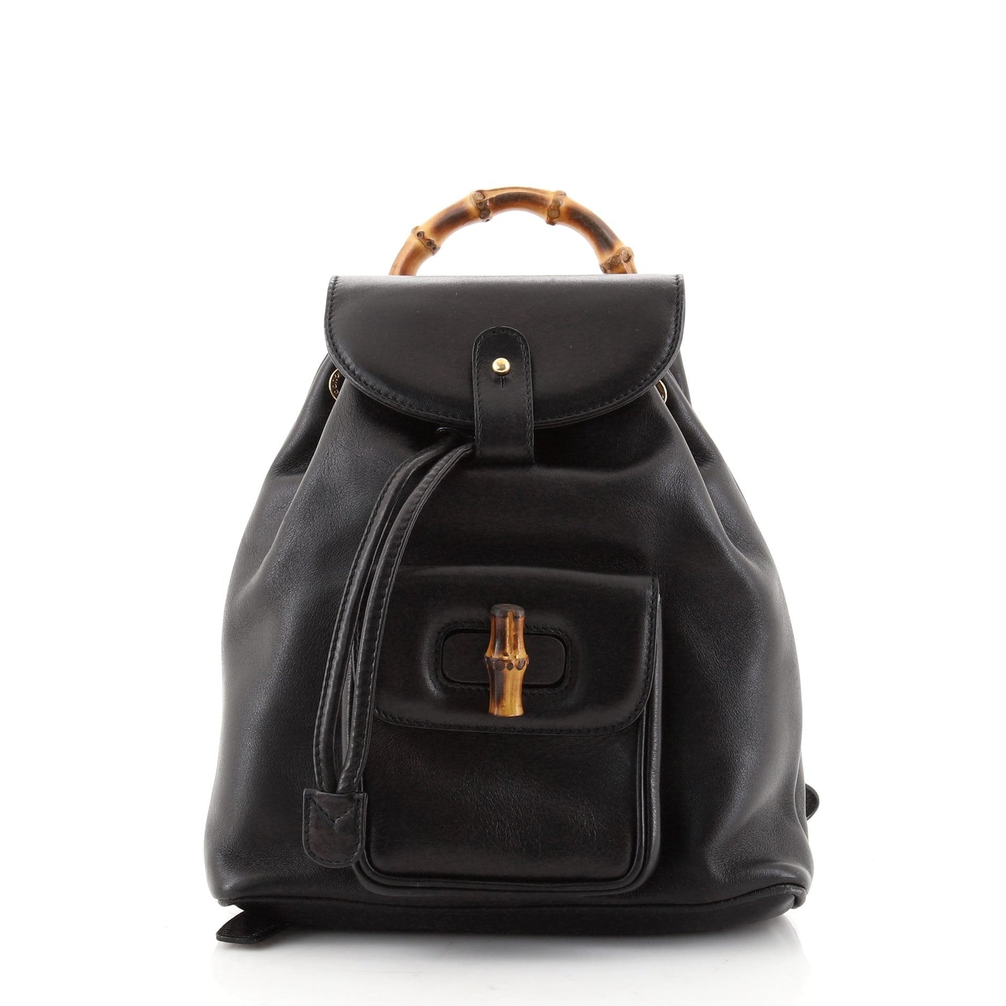 Vintage Bamboo Backpack Leather Mini