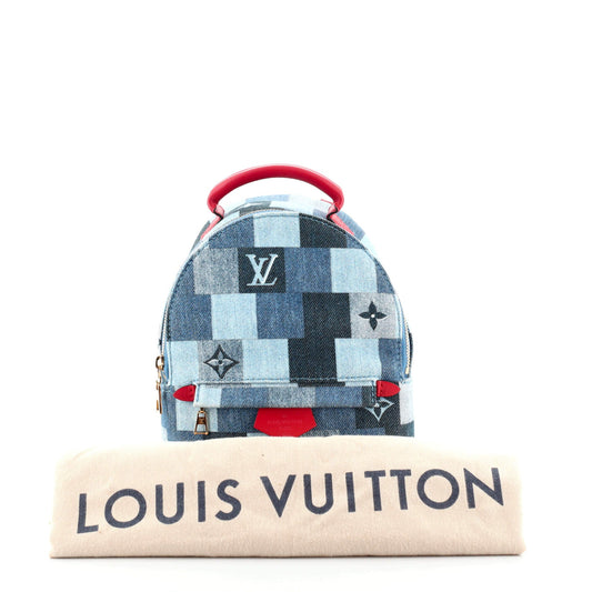 Palm Springs Backpack Damier and Monogram Patchwork Denim Mini