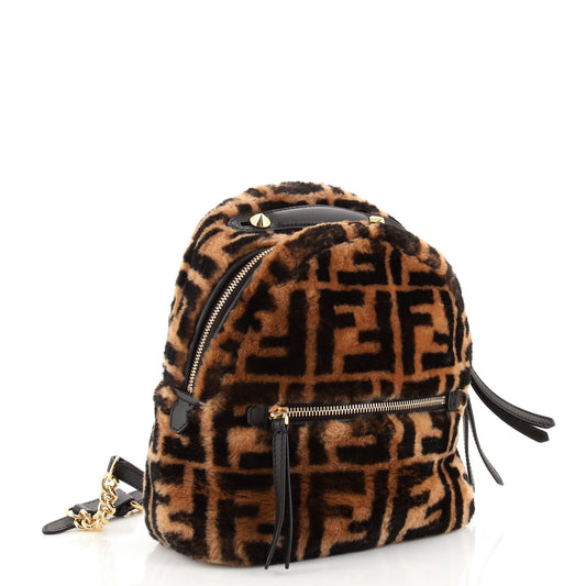 Zip Backpack Zucca Shearling Mini