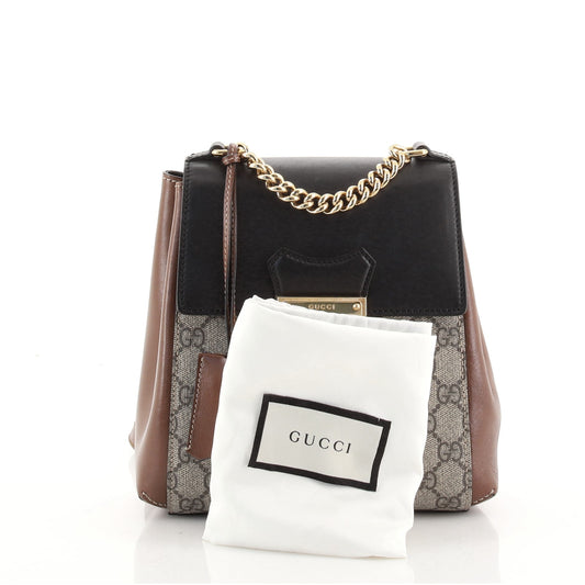 Padlock Backpack GG Coated Canvas and Leather Mini