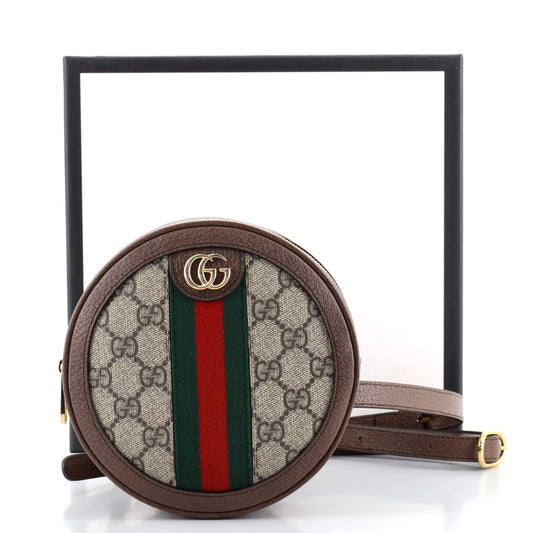 Ophidia Round Backpack GG Coated Canvas Mini