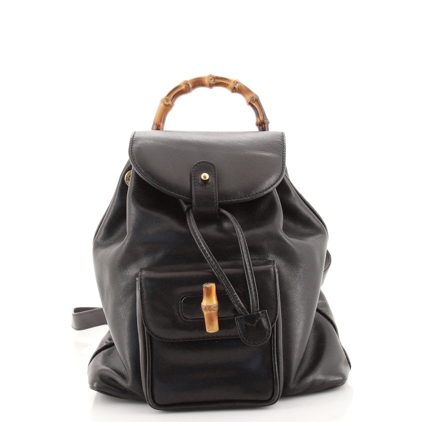 Vintage Bamboo Backpack Leather Mini