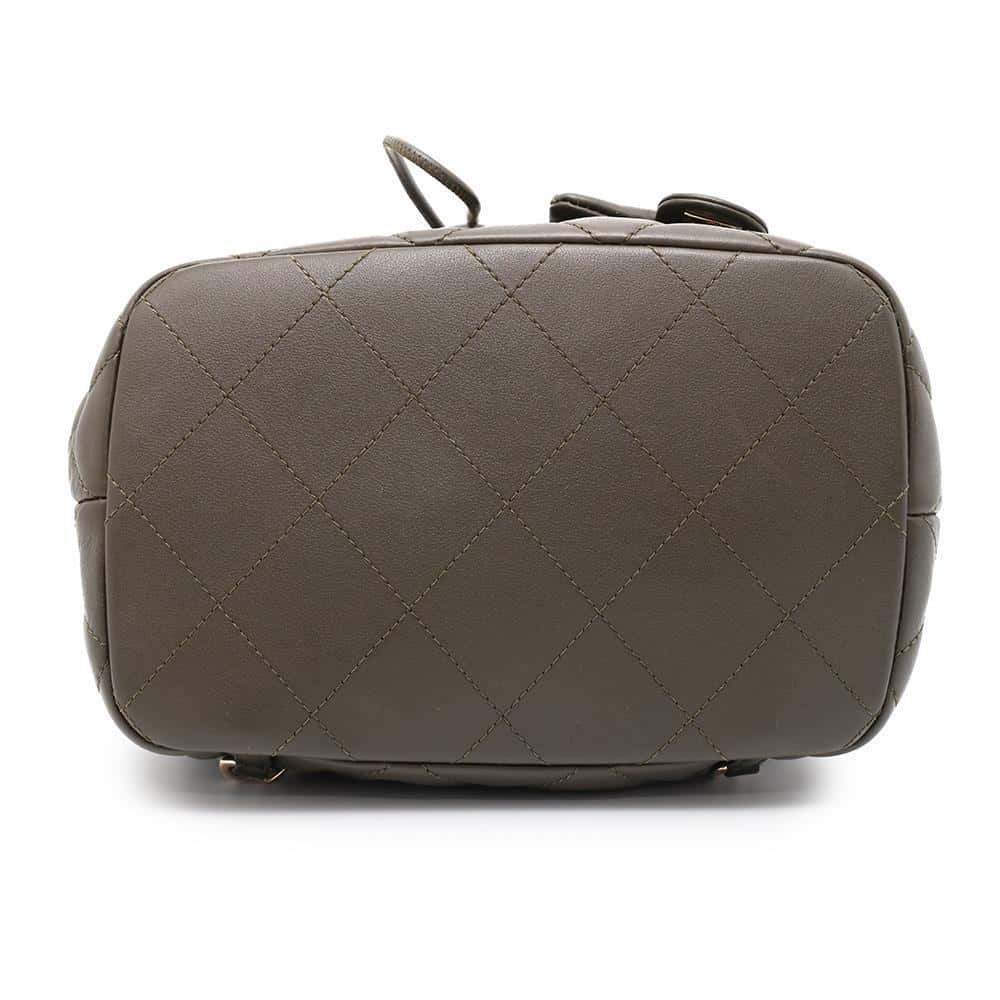 CHANEL Matelasse Backpack KhakiAS4342 Lambskin