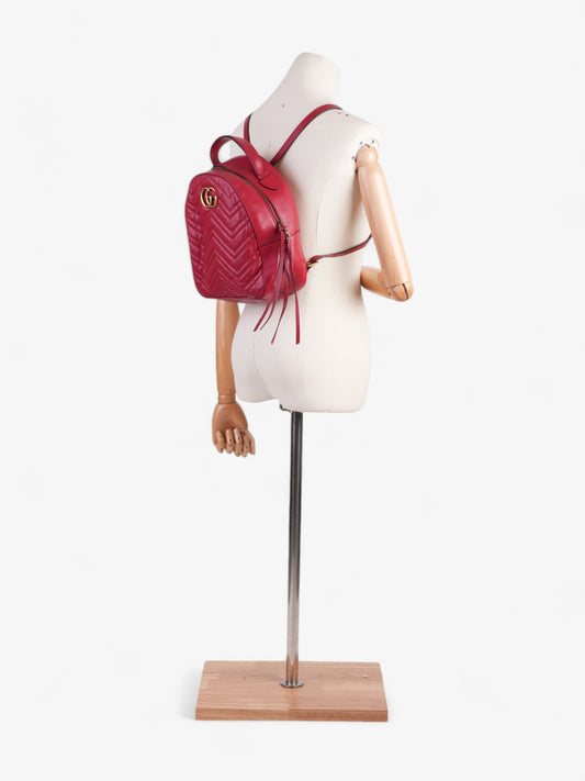 Gucci Marmont Backpack Red Matelasse Leather
