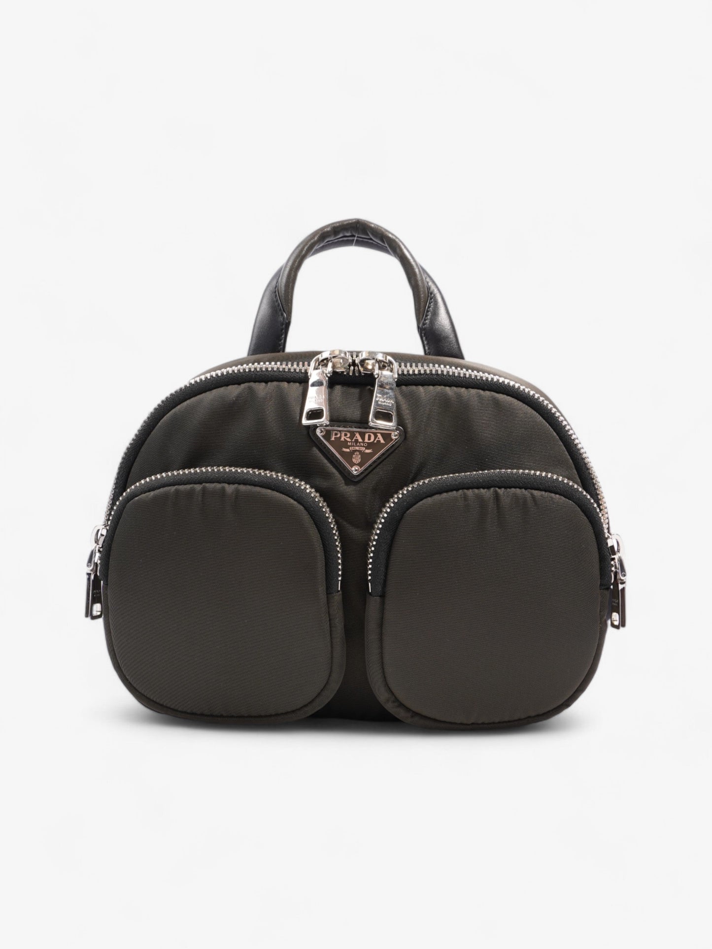 Prada Triangle Backpack Khaki Re Nylon