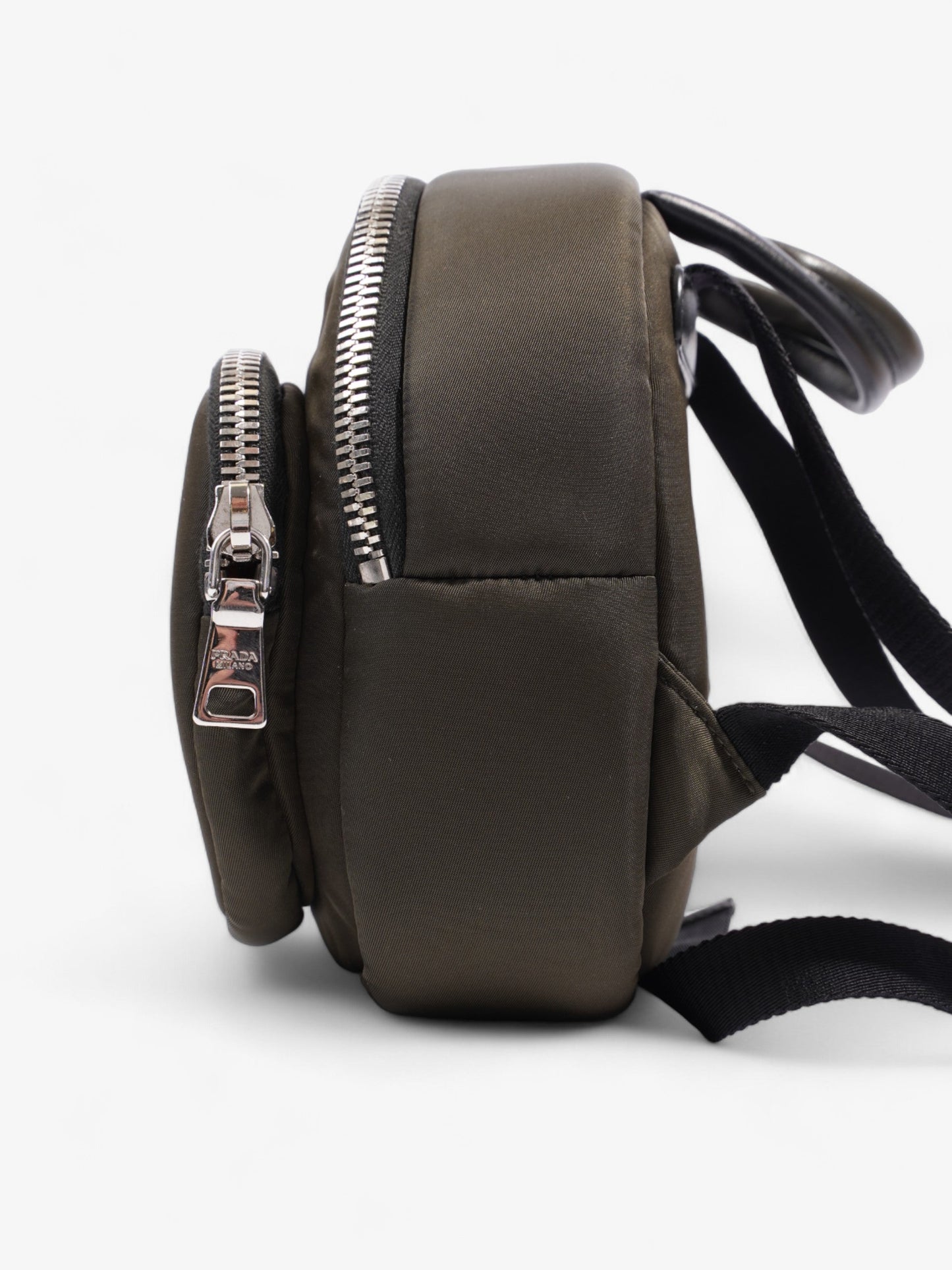 Prada Triangle Backpack Khaki Re Nylon
