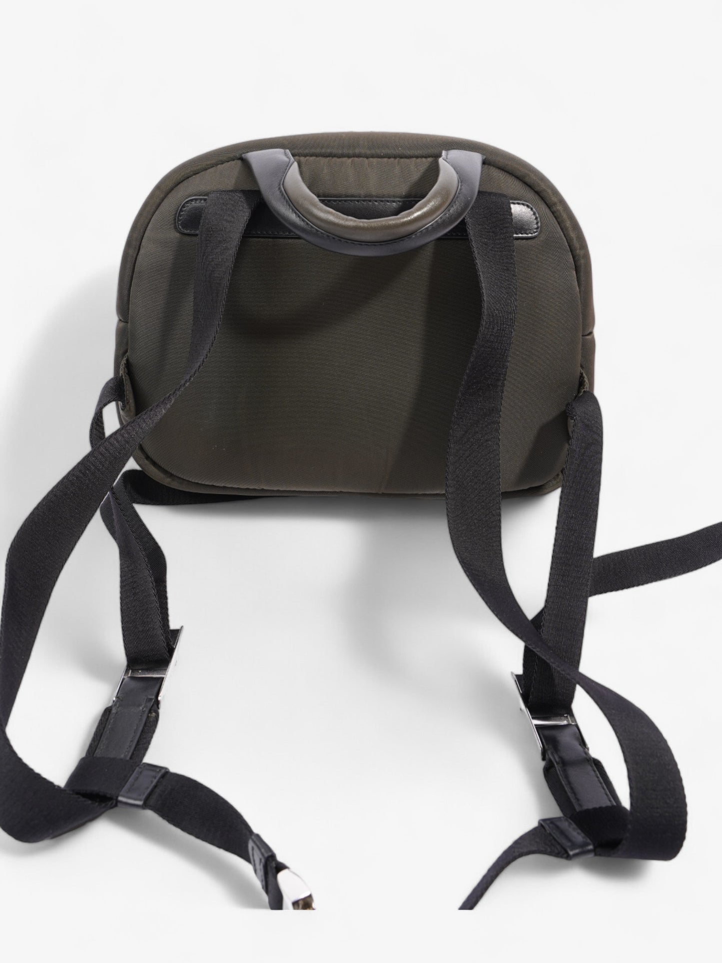 Prada Triangle Backpack Khaki Re Nylon