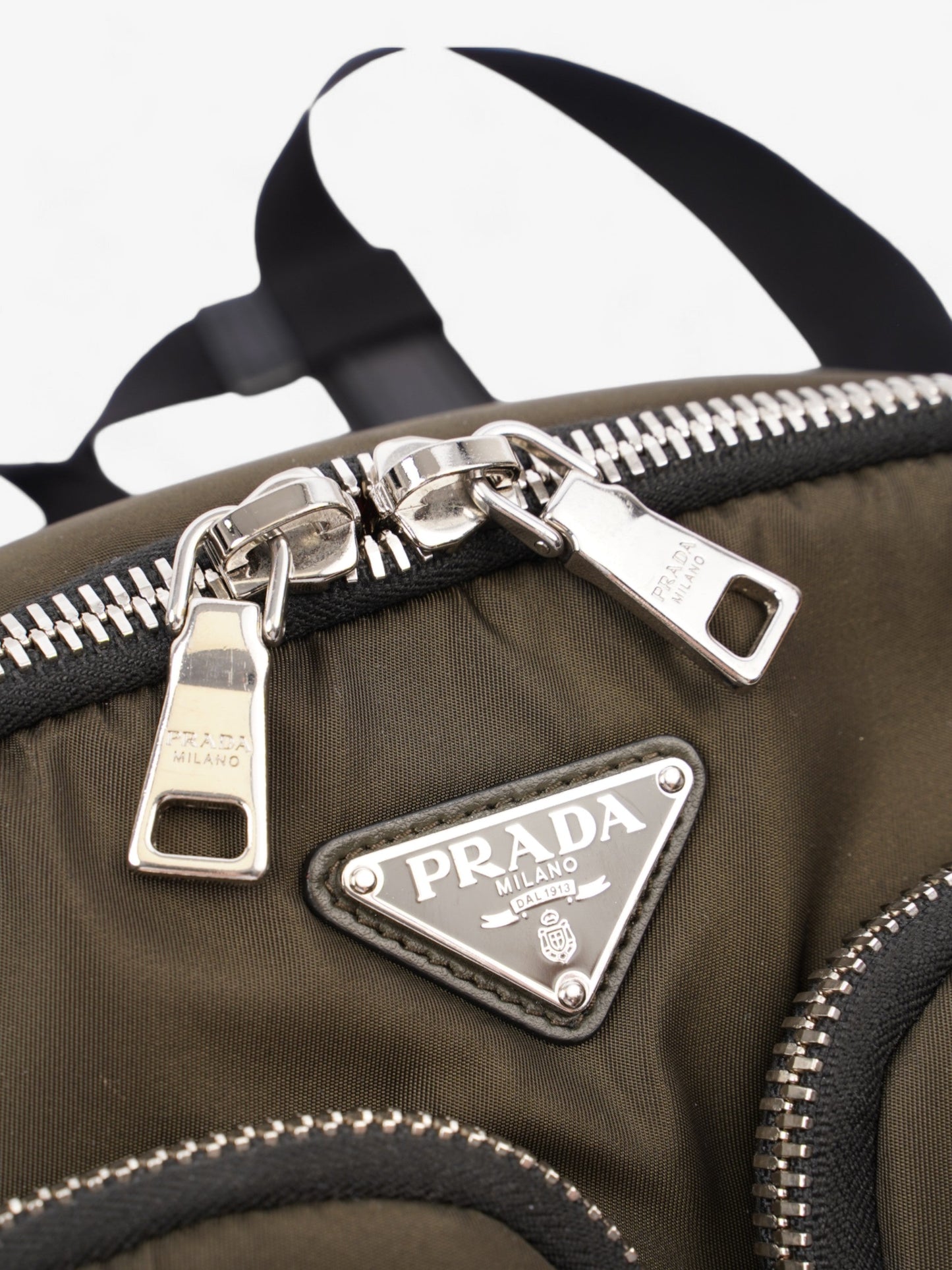 Prada Triangle Backpack Khaki Re Nylon