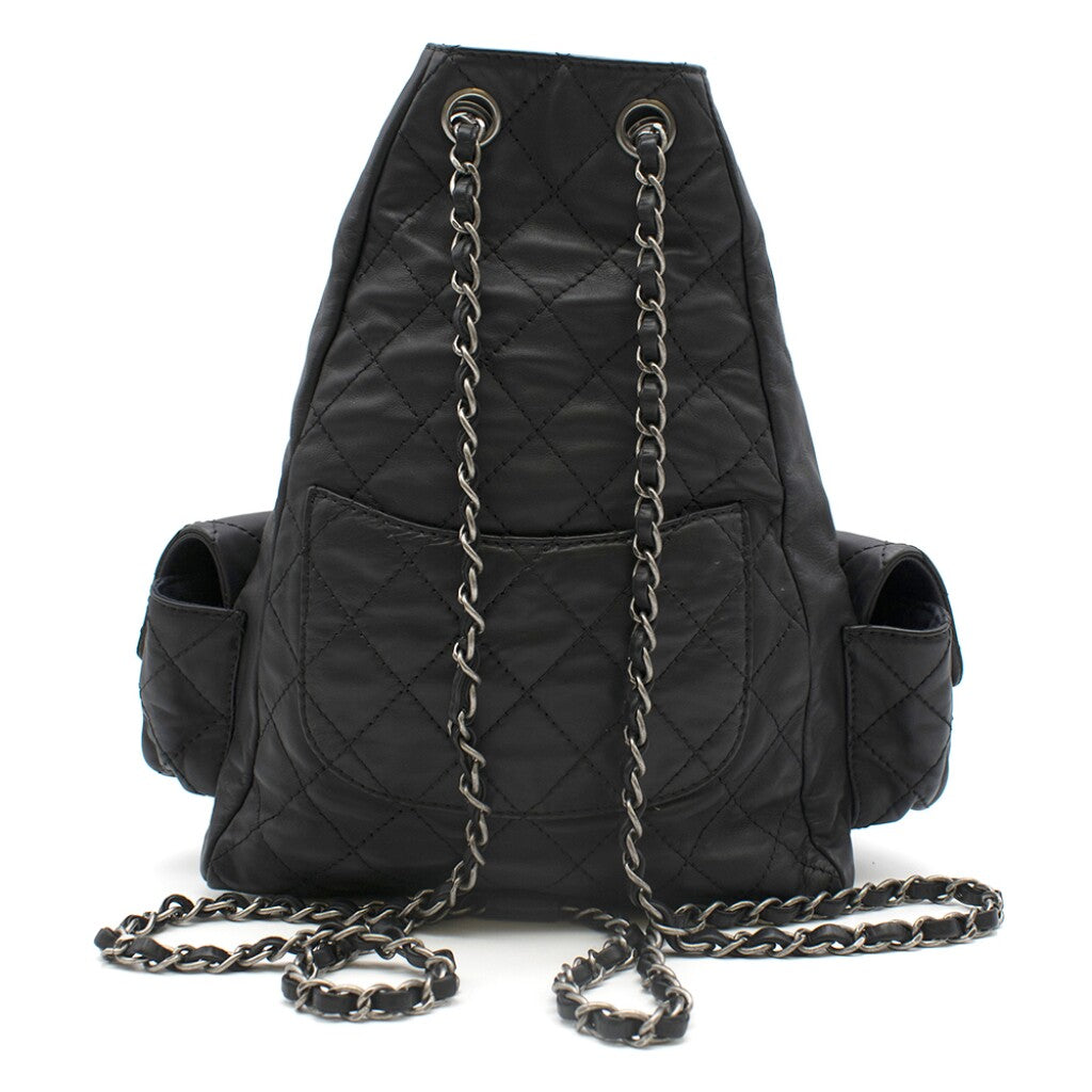 CHANEL MULTI POCKETS CALFSKIN LEATHER BACKPACK