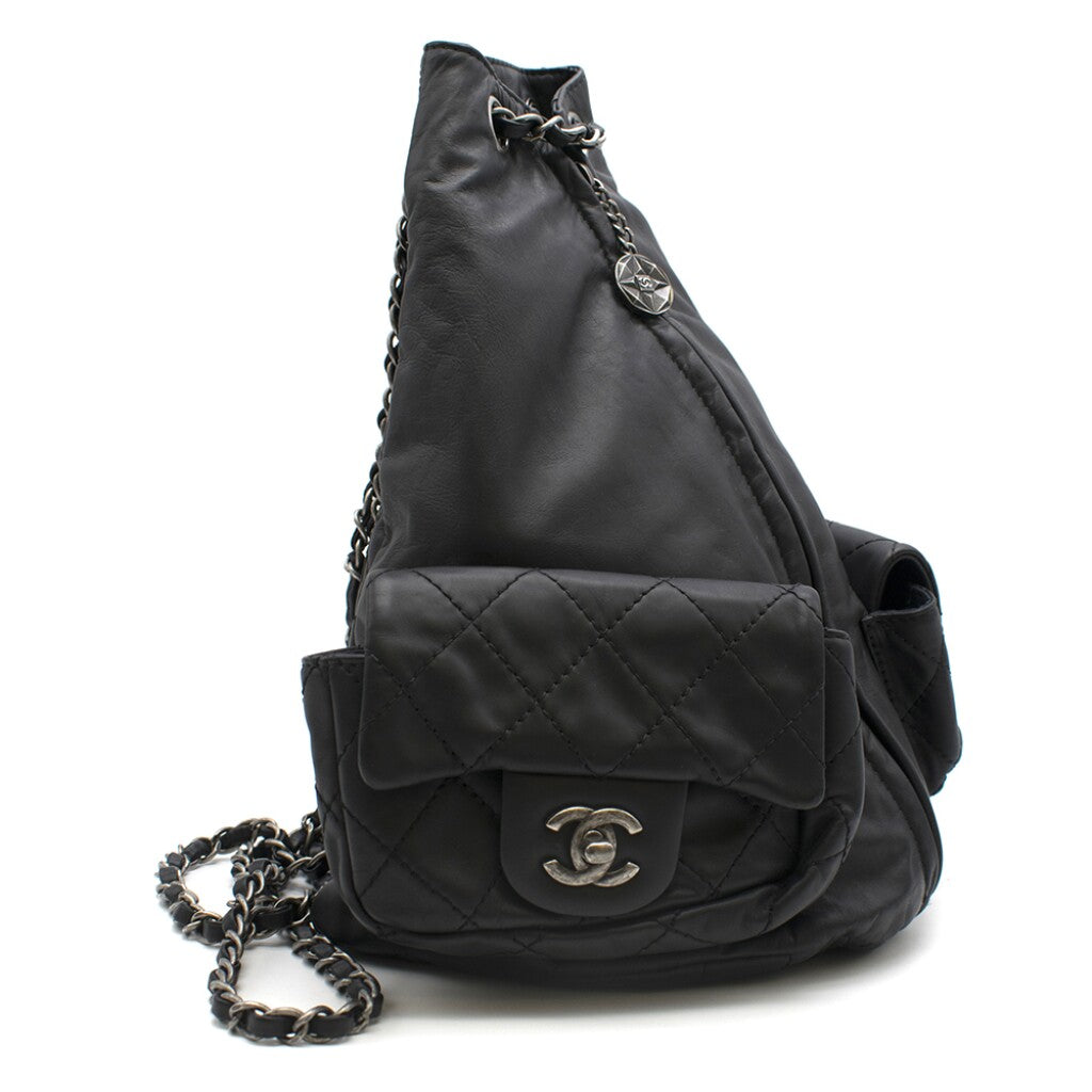 CHANEL MULTI POCKETS CALFSKIN LEATHER BACKPACK