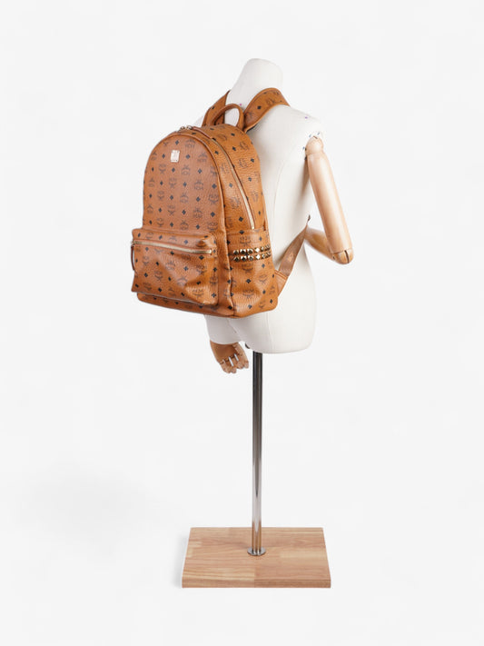 MCM Stark Backpack Cognac Leather Medium