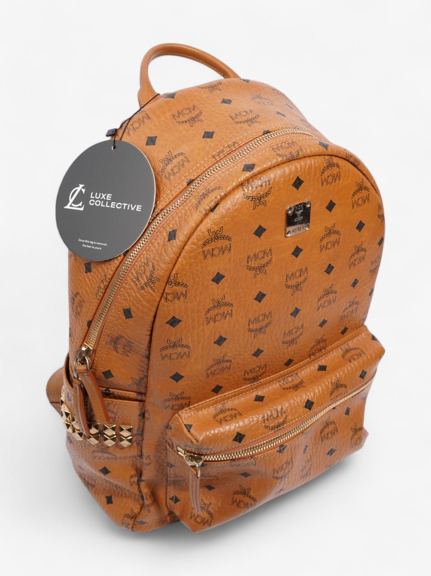 MCM Stark Backpack Cognac Leather Medium
