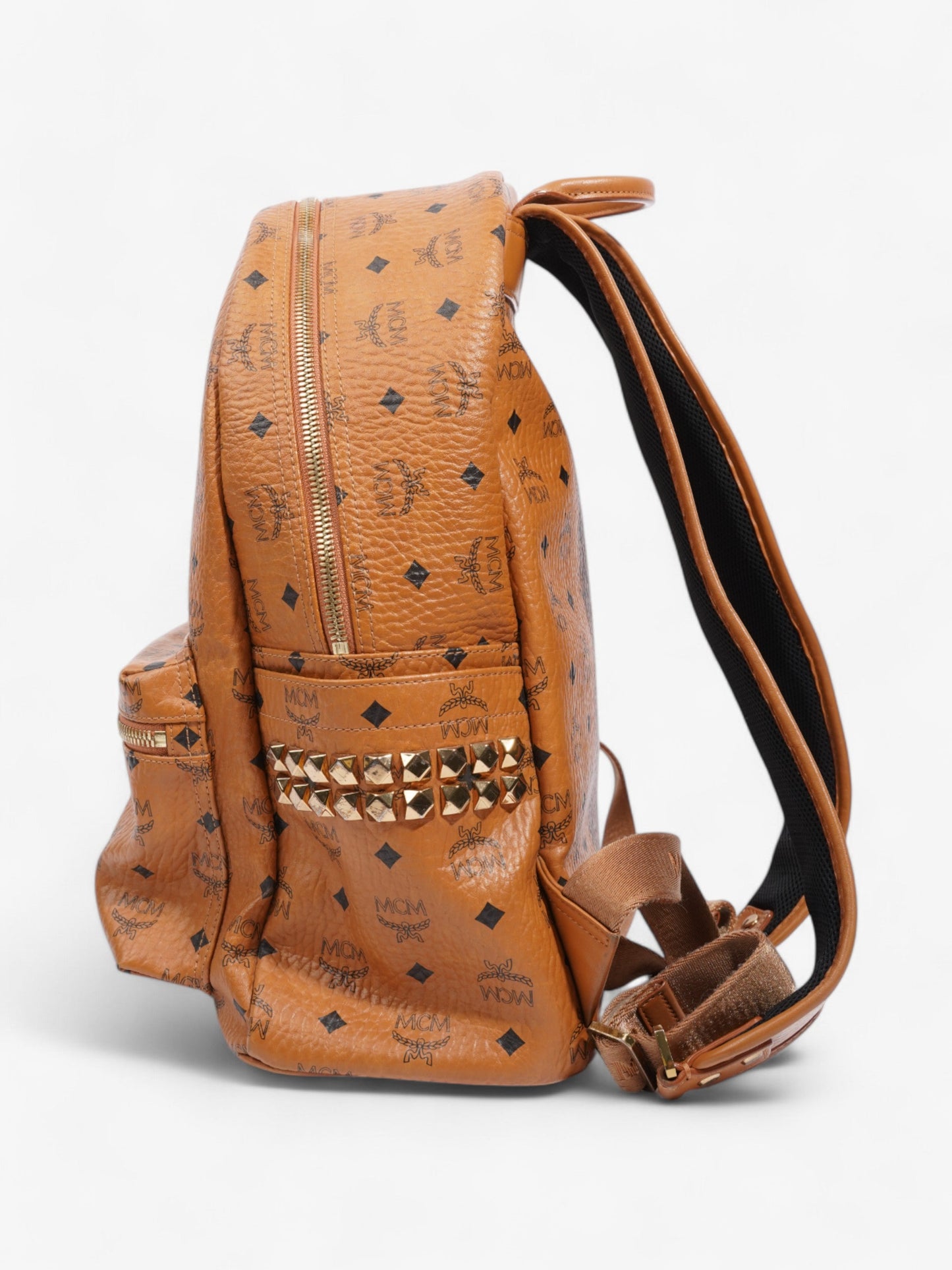 MCM Stark Backpack Cognac Leather Medium