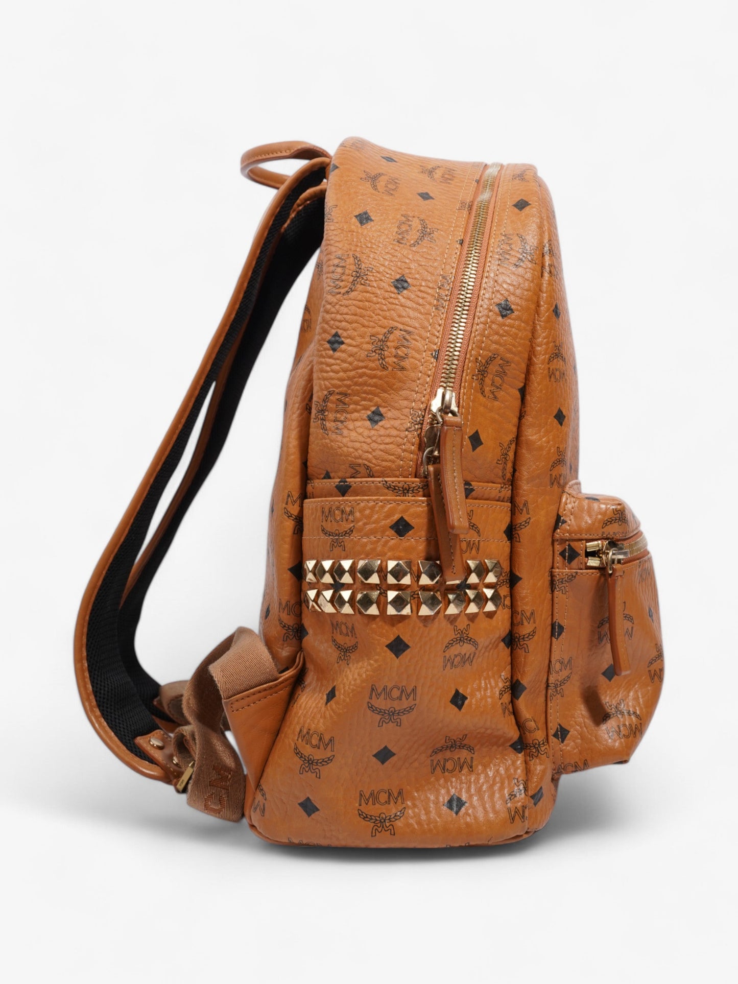 MCM Stark Backpack Cognac Leather Medium