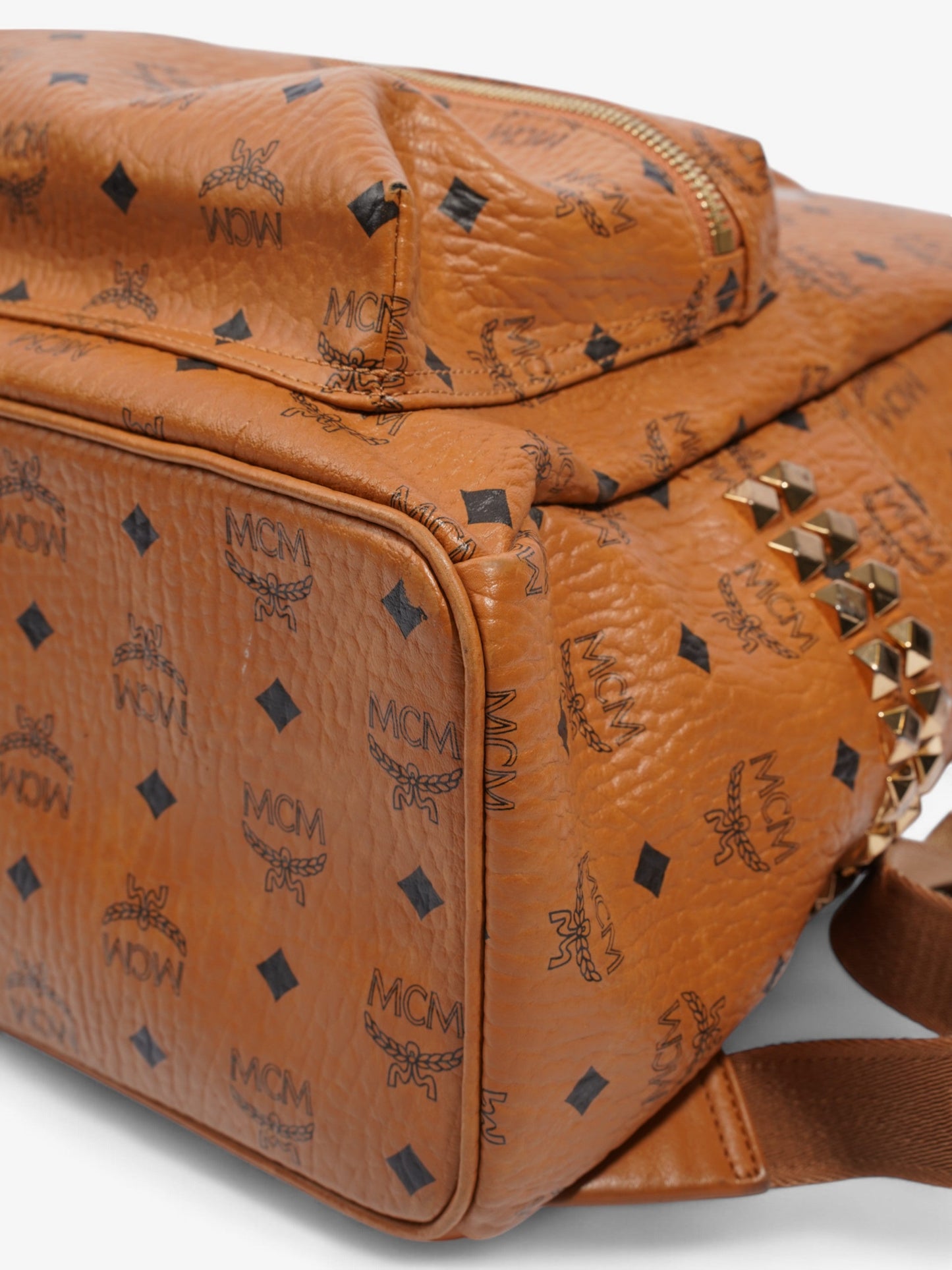 MCM Stark Backpack Cognac Leather Medium