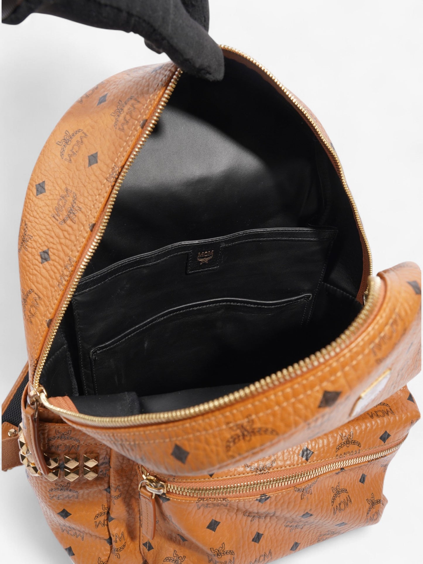 MCM Stark Backpack Cognac Leather Medium