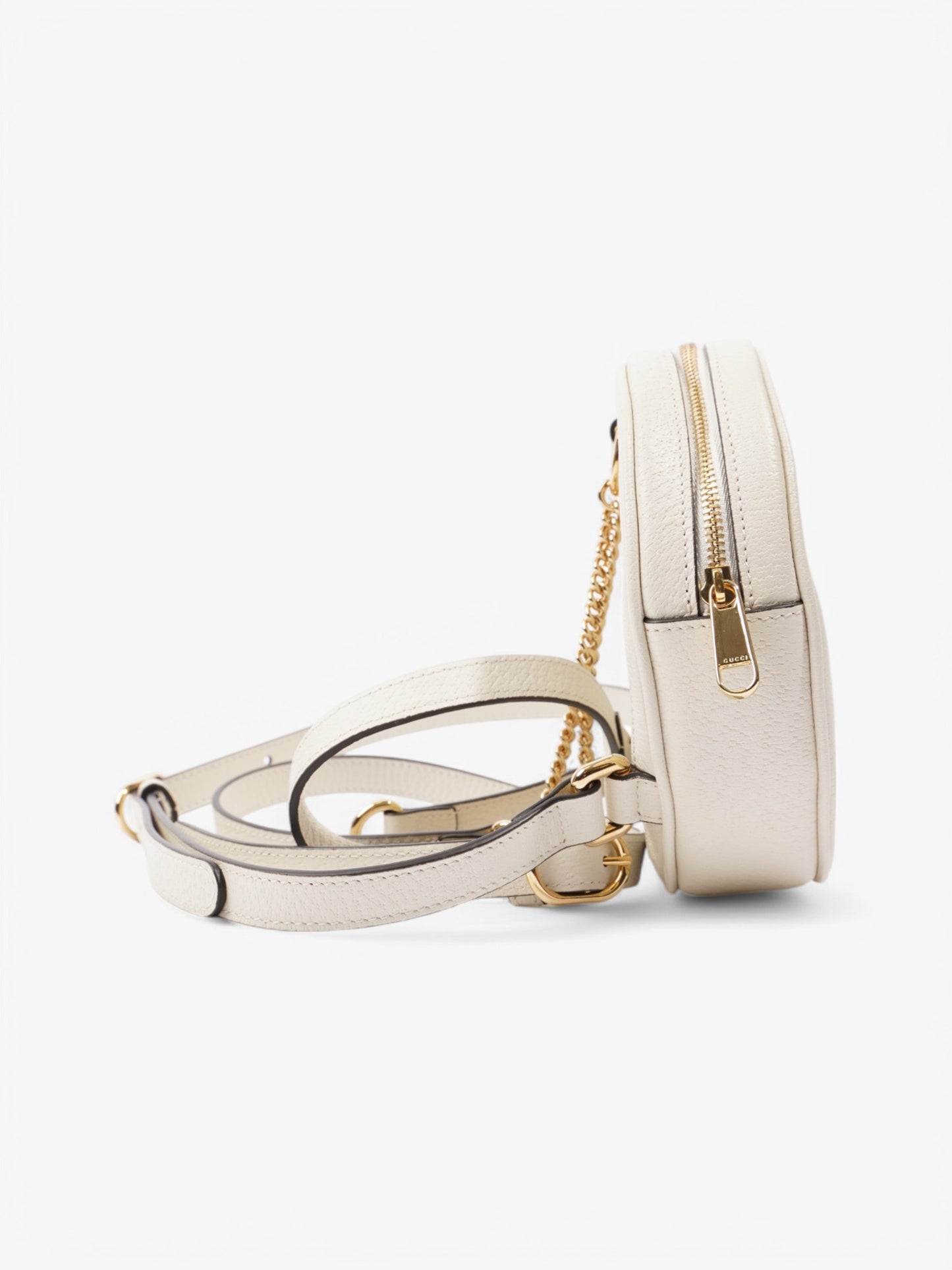 Gucci Ophidia Round Backpack White / Navy / Red Leather Mini