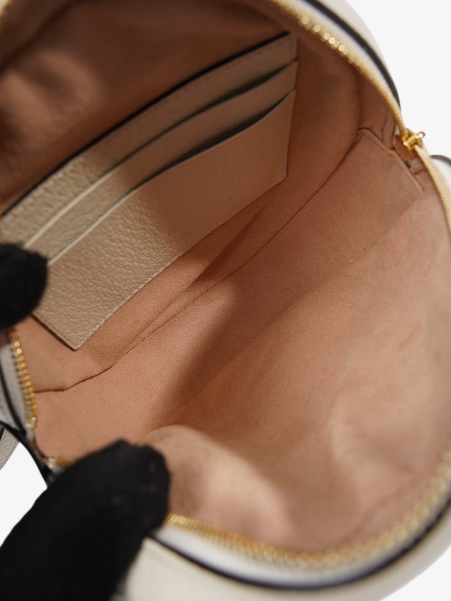 Gucci Ophidia Round Backpack White / Navy / Red Leather Mini