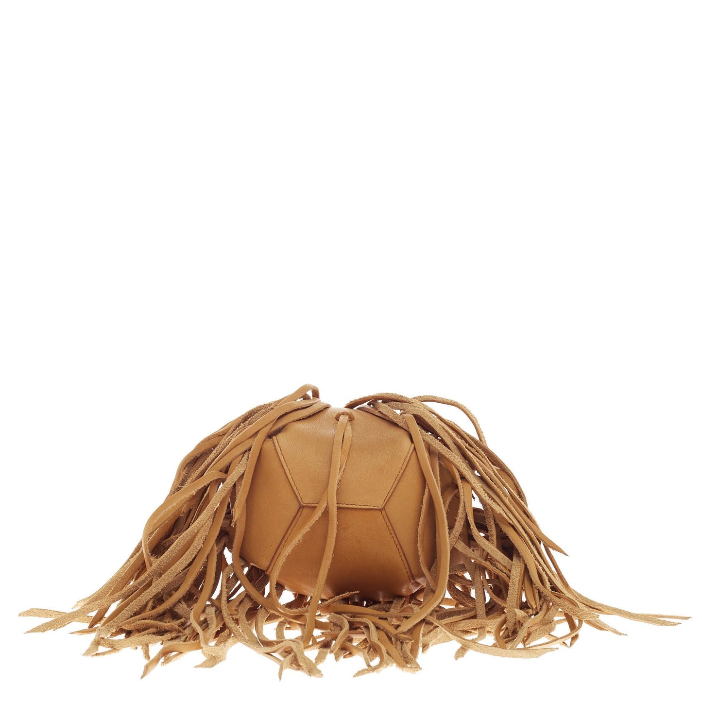 Fringe Monogram Bourse Bucket Bag Leather Mini