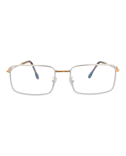 Fred Womens Square/Rectangle Gold Gold Transparent Fashion Designer Eyewear Gold Gold Transparent