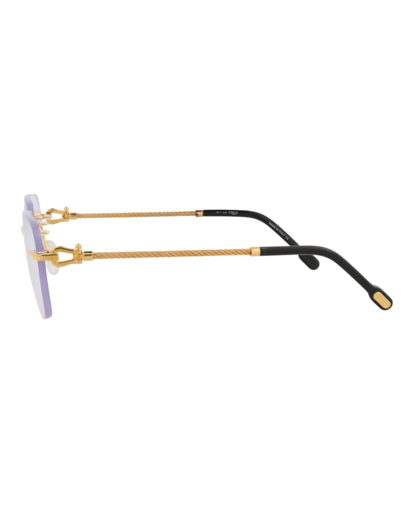 Fred Womens Square/Rectangle Gold Gold Transparent Fashion Designer Eyewear