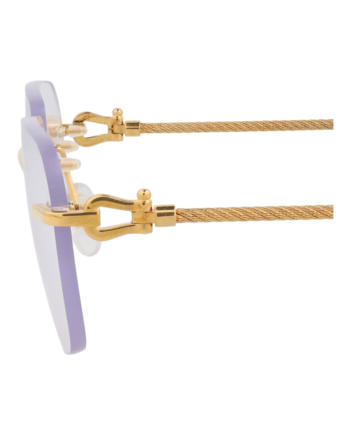 Fred Womens Square/Rectangle Gold Gold Transparent Fashion Designer Eyewear