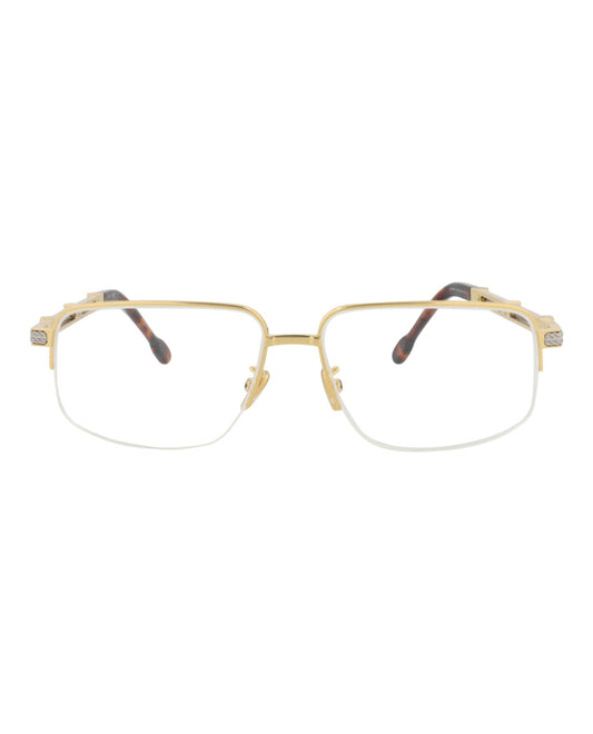 Fred Womens Square/Rectangle Gold Gold Transparent Fashion Designer Eyewear Gold Gold Transparent