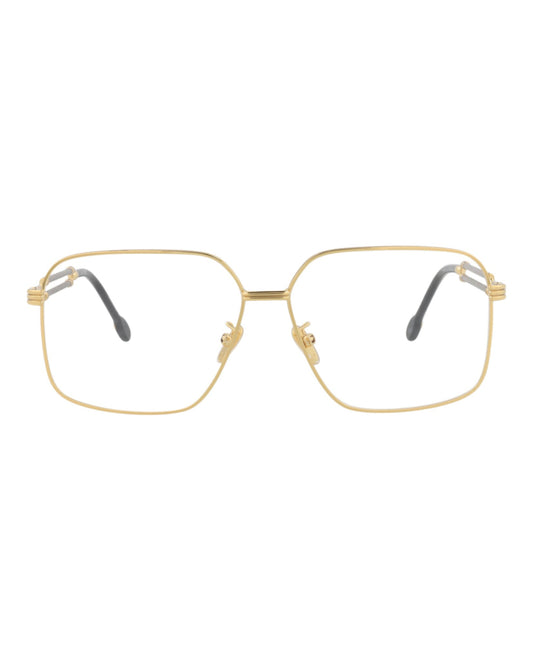 Fred Womens Square/Rectangle Gold Gold Transparent Fashion Designer Eyewear Gold Gold Transparent