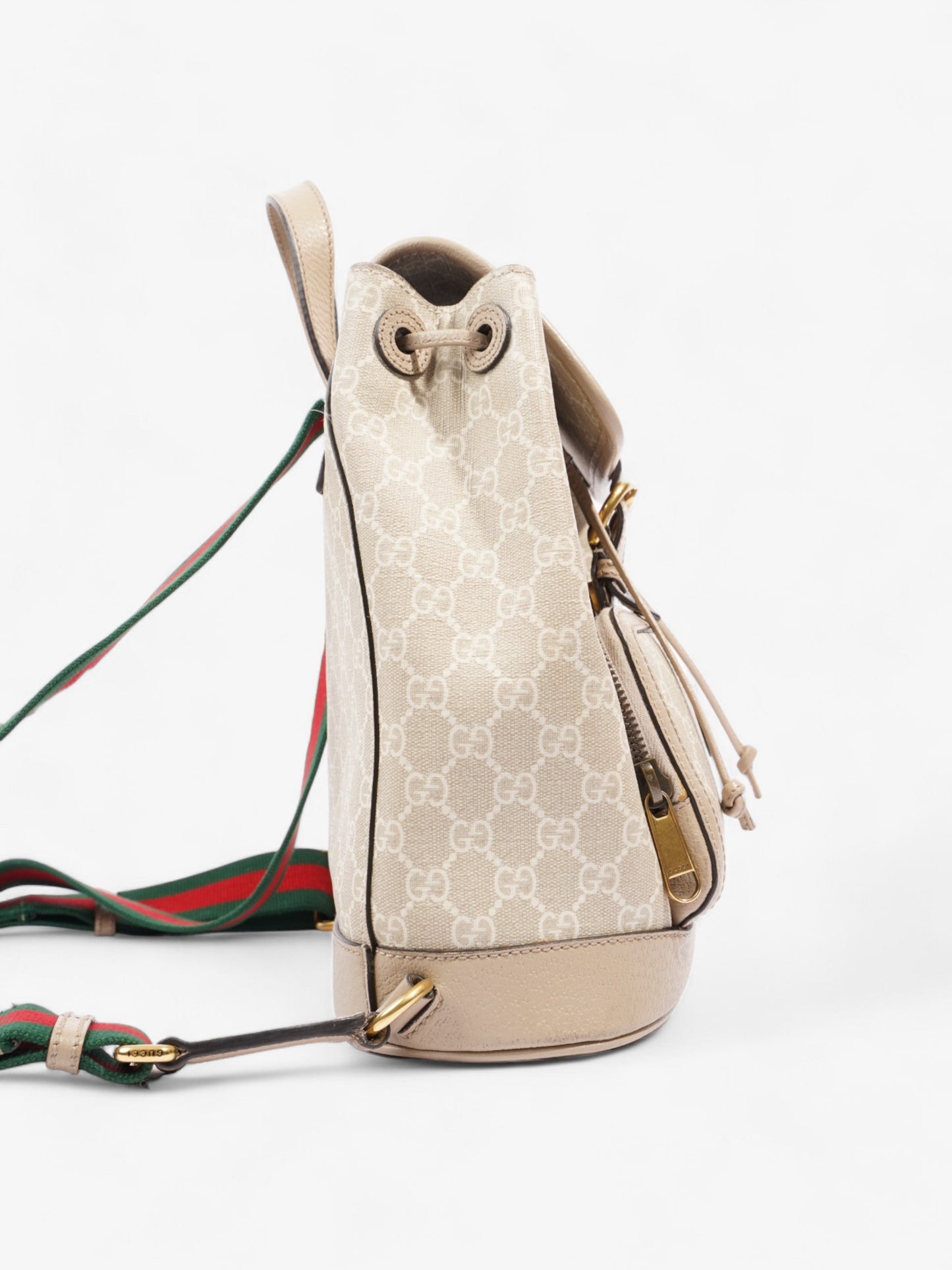 Gucci Interlocking G Backpack Beige And White GG Supreme Coated Canvas Small