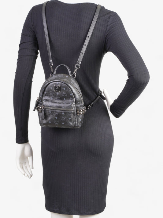 Visetos Studded Mini Backpack Black / Grey Coated Canvas