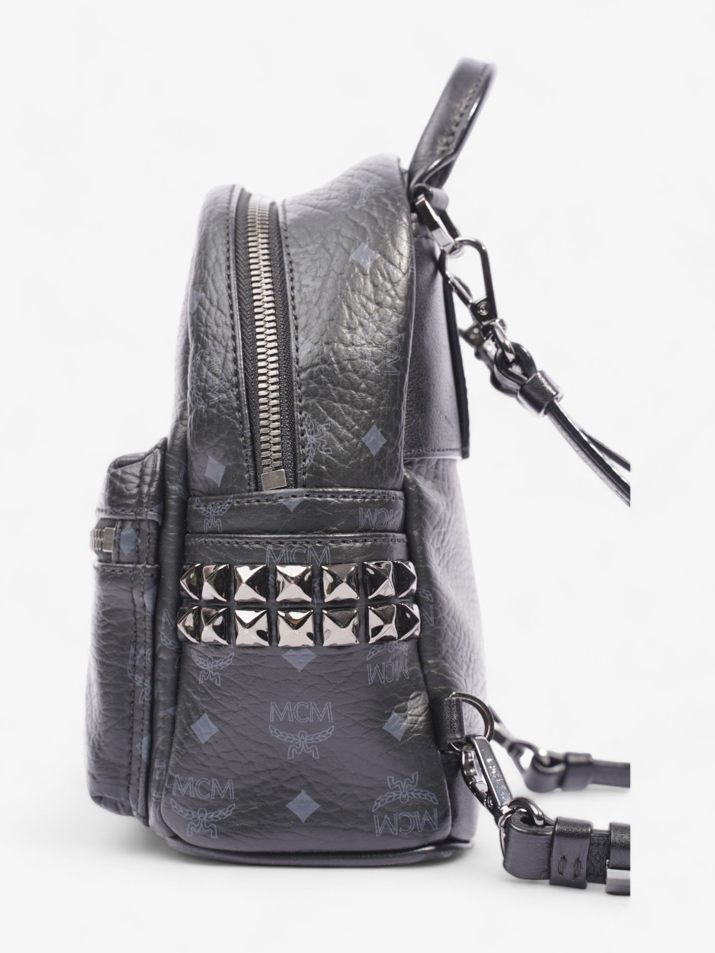 Visetos Studded Mini Backpack Black / Grey Coated Canvas