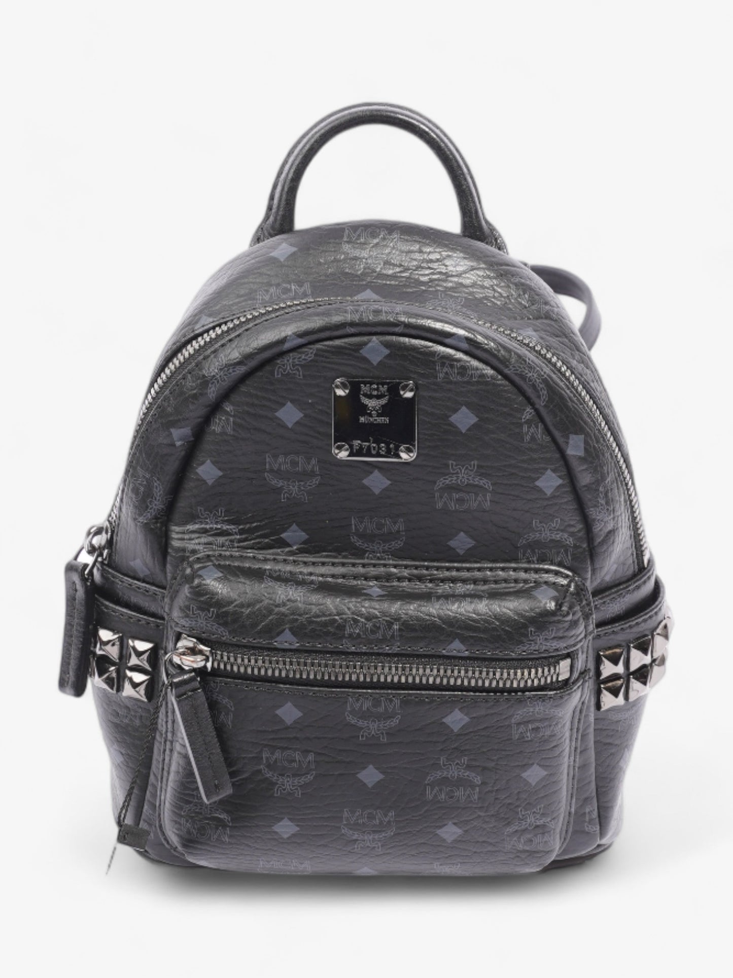 Visetos Studded Mini Backpack Black / Grey Coated Canvas