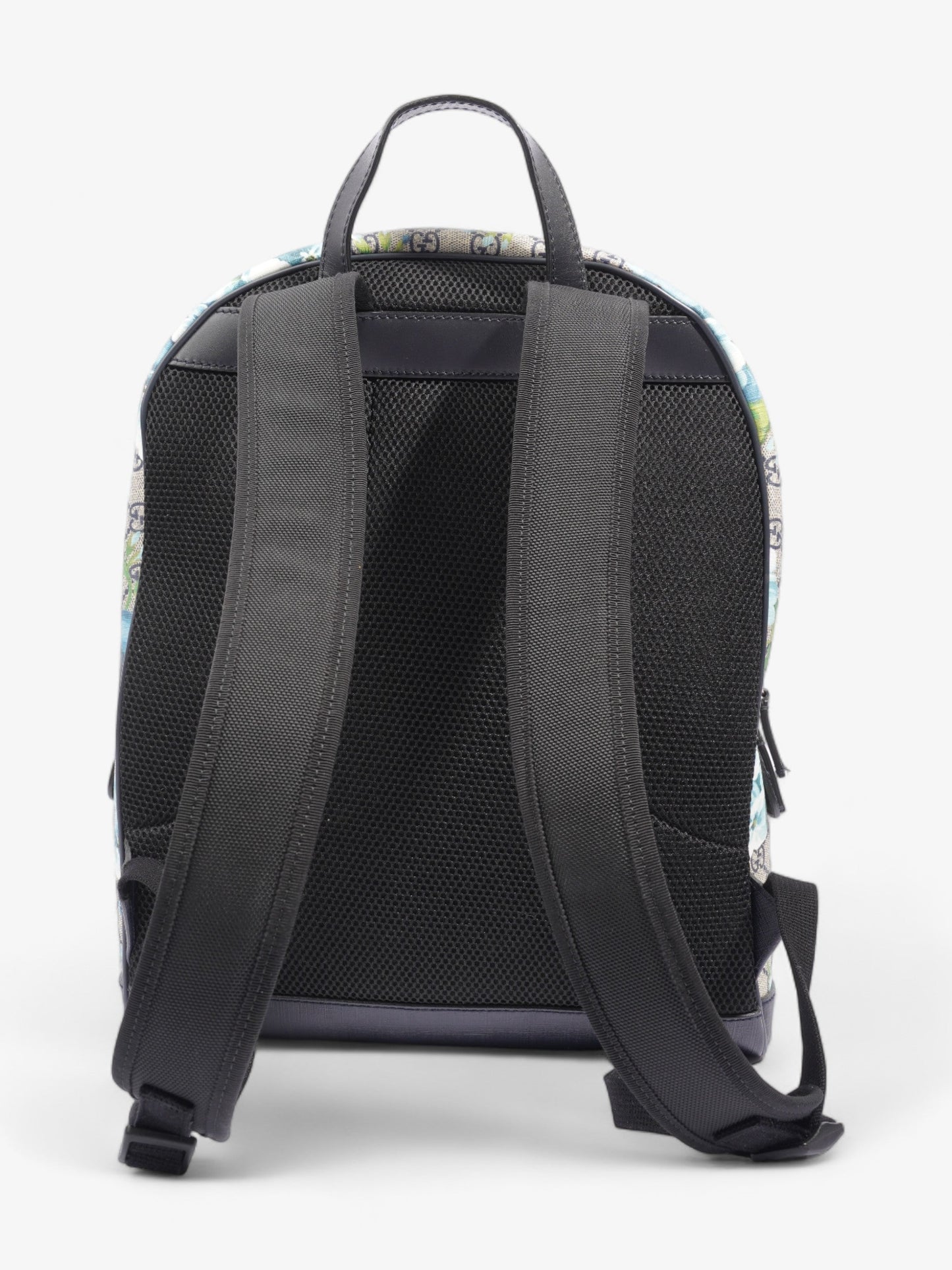 Gucci Blooms Backpack Blue Floral GG Supreme Coated Canvas